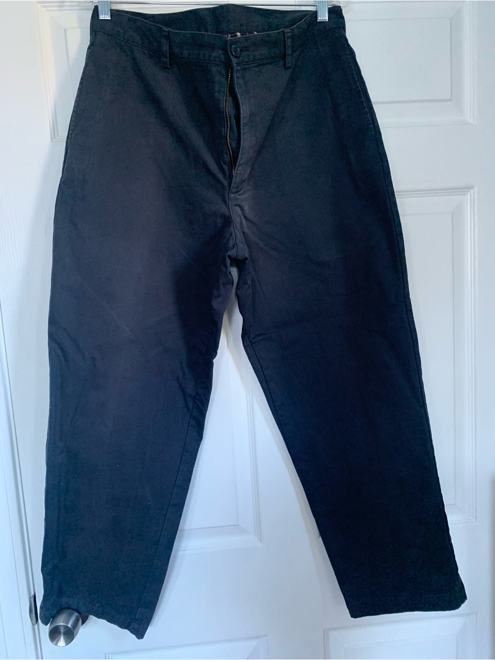 L.L. Bean Flannel Lined Pants Men’s 34x29 Navy Chino Fleece Lined Outdoor Casual
